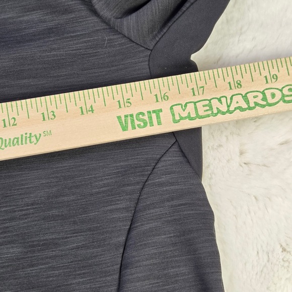 Athleta Black‎ Heathered Hoodie Thumbholes Zipper Pocket Athletic Top XS - Picture 9 of 13